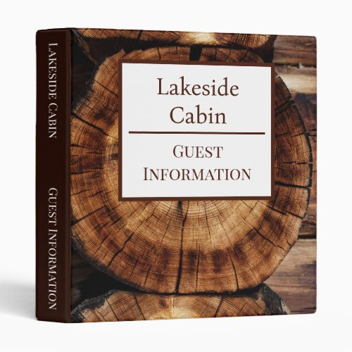 Airbnb Vacation Rental Log Cabin Guest Information 3 Ring Binder