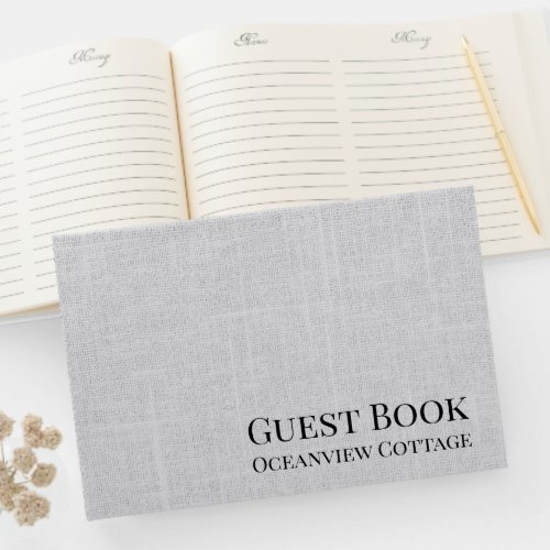Airbnb Vacation Rental Woven Minimalist Modern Guest Book