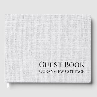 Airbnb Vacation Rental Woven Minimalist Modern Guest Book