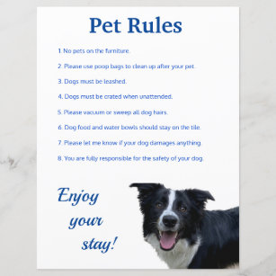 Airbnb Vrbo Pet Rules Sign Template Home Flyer