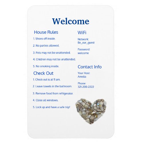 Airbnb Vrbo Welcome Sign Template Guide Beach  Magnet