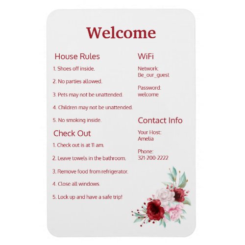 Airbnb Vrbo Welcome Sign Template Guide Magnet