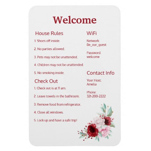 Airbnb Vrbo Welcome Sign Template Guide Magnet