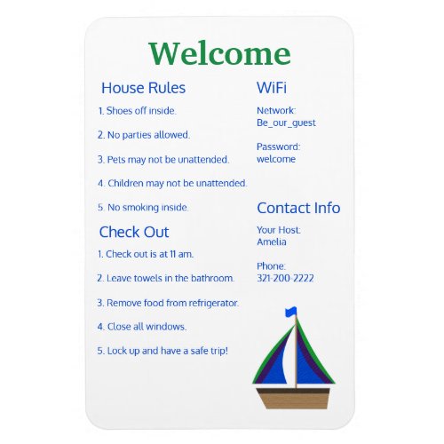 Airbnb Vrbo Welcome Sign Template Home Magnet