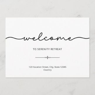 Airbnb Welcome Glyph Script Home Rent Postcard