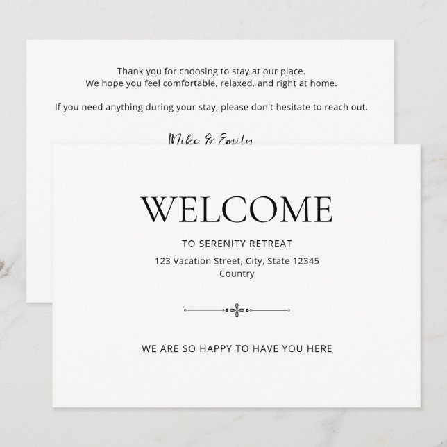 Airbnb Welcome Vacation Short Term Rental Postcard (Front/Back)