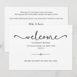 Airbnb Welcome Vacation Short Term Rental Postcard