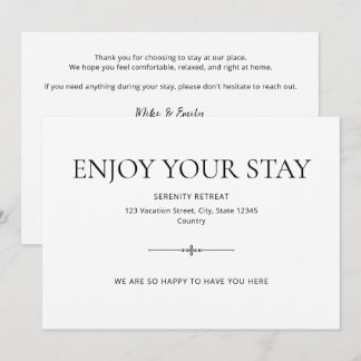 Airbnb Welcome Vacation Short Term Rental Postcard