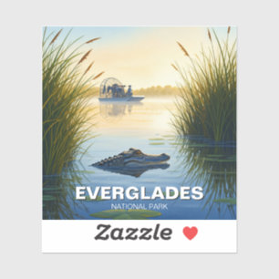 Airboat and Alligator Everglades National Park Sticker