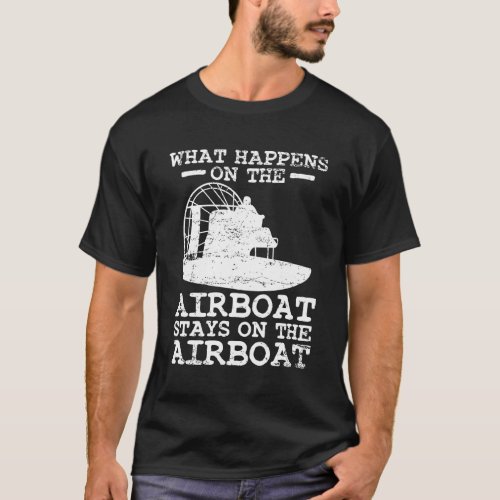 Airboat Boat Captain Boating Vintage T_Shirt
