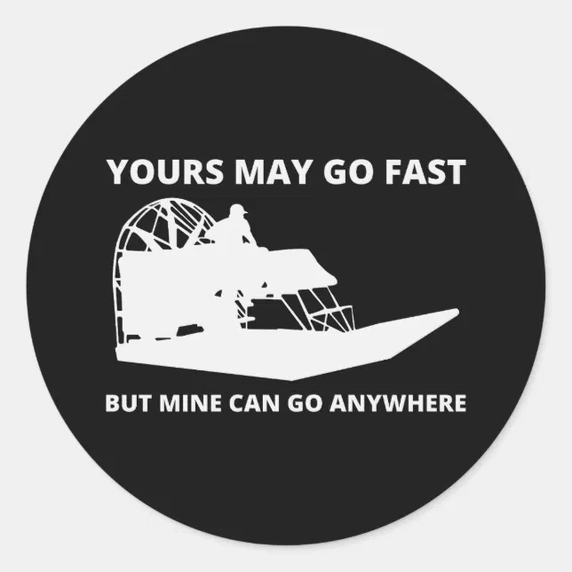 Airboat Fanboat Airboating Planeboat Swamp boat Classic Round Sticker ...