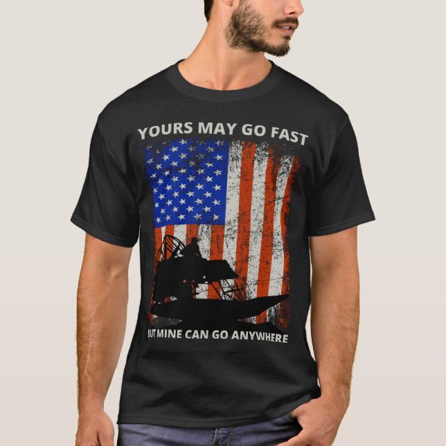 Airboat Fanboat Airboating Planeboat Swamp boat T-Shirt (Front)