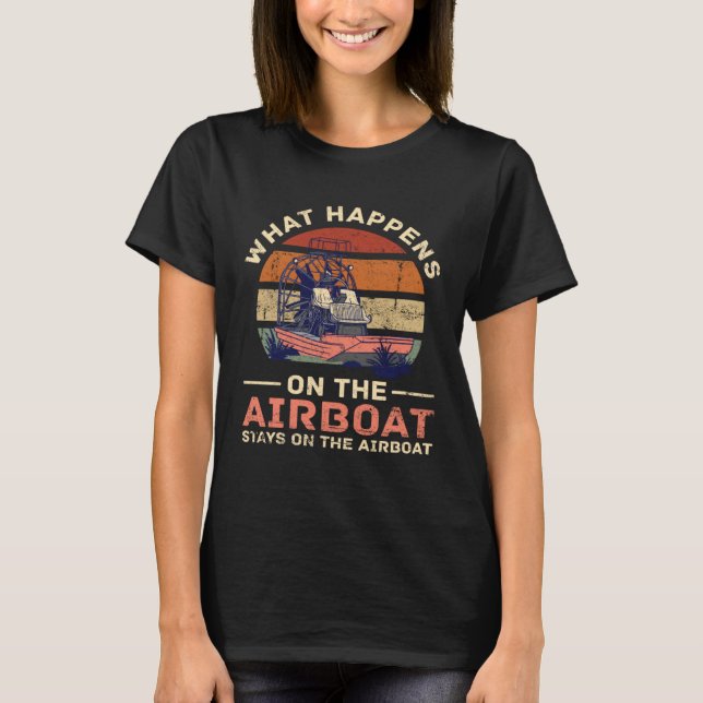 Airboat Fanboat Rc Hydroplane Racing Swamp Boat Ri T-Shirt (Front)