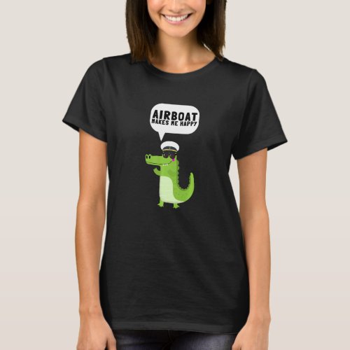 Airboat Swamp Hydroplane Fanboat Airboating Hover  T_Shirt