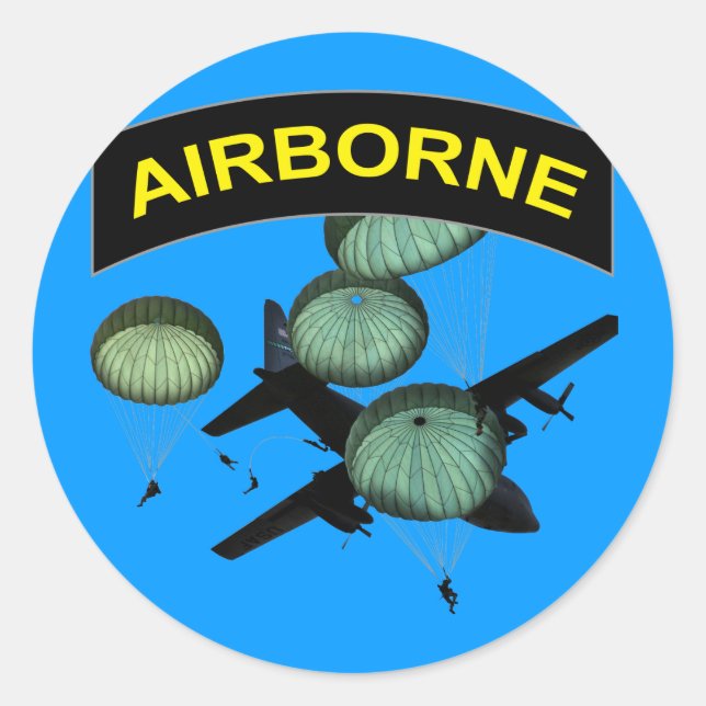 Airborne 2 classic round sticker (Front)