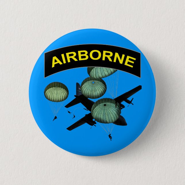 Airborne 2 pinback button (Front)