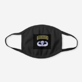 Airborne All The Way Black Cotton Face Mask (Front)