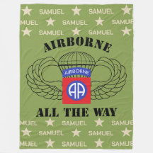 Airborne All The Way Custom Name Fleece