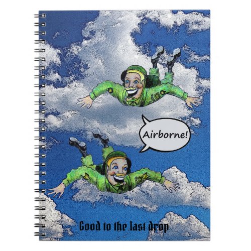 Airborne army jump paratrooper army cartoon notebook