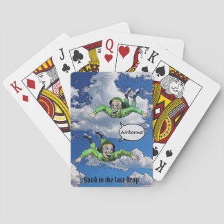 Airborne, army jump paratrooper, army cartoon poker cards