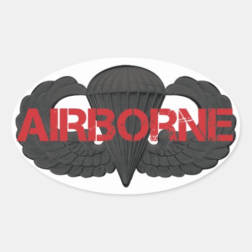 Airborne Crest SUBDUED Oval Sticker