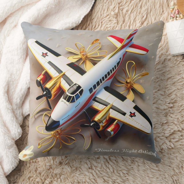 "Airborne Elegance" Throw Pillow (Blanket)