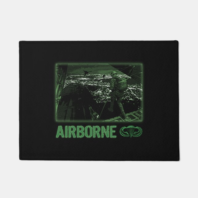 Airborne Jump at Night Doormat (Front)