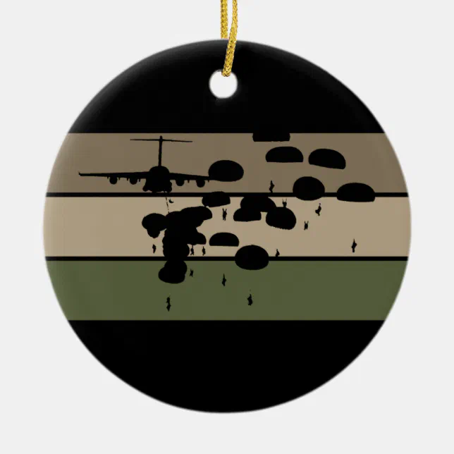 Airborne Jump Ceramic Ornament (Front)