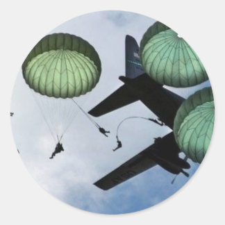 airborne jump classic round sticker