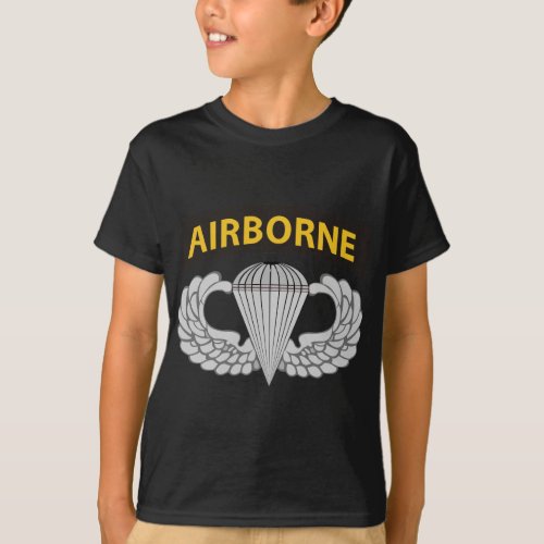 Airborne Jump Wings With Airborne Tab T_Shirt
