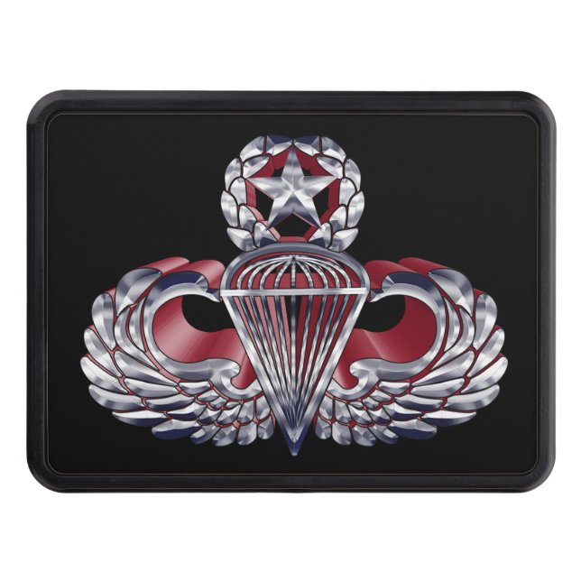 Airborne Jumpmaster Wings  Hitch Cover (Front)