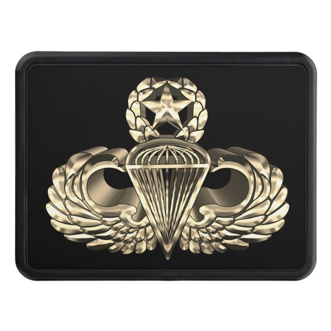 Airborne Jumpmaster Wings   Hitch Cover (Front)