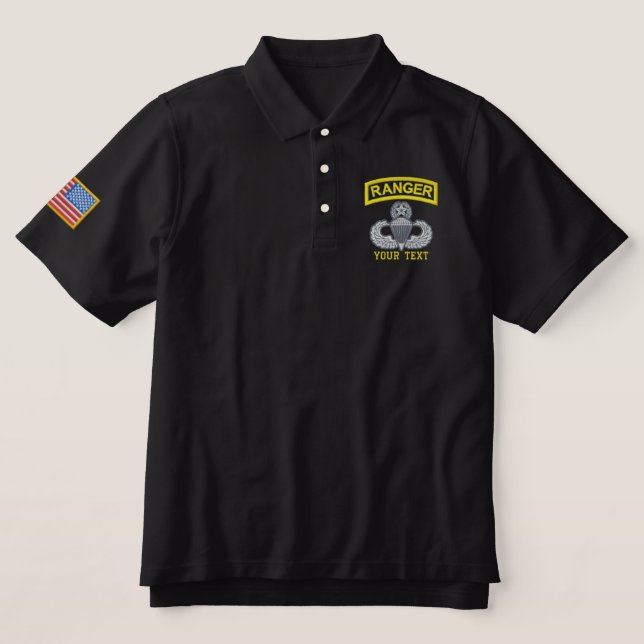 Airborne Master Ranger Embroidered Polo Shirt (Design Front)