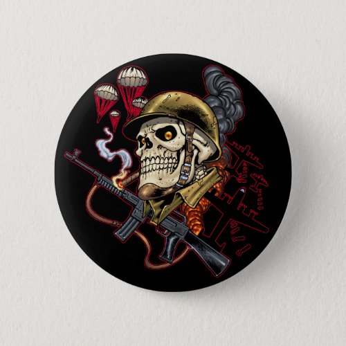 Airborne or Marine Paratrooper Skull with Helmet Button