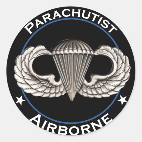 Airborne Parachutist Classic Round Sticker