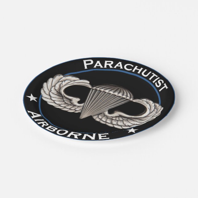 Airborne Parachutist Paper Plates (Angled)