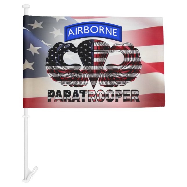 Airborne Paratrooper Jump Wings  Car Flag (Front)