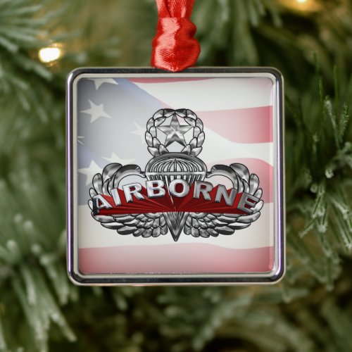 Airborne Paratrooper  Metal Ornament
