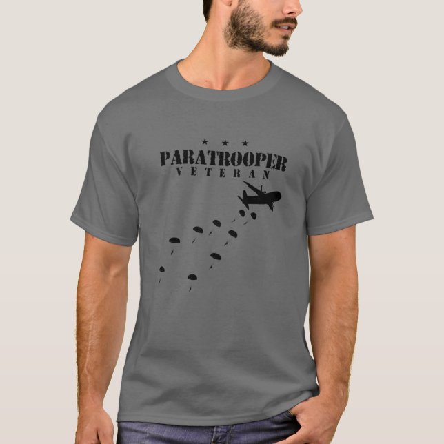 Airborne Paratrooper Veteran Infantry Division T-Shirt (Front)