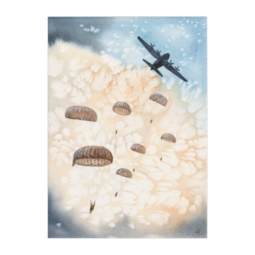 Airborne Paratroopers Jump from Hercules Aircraft Acrylic Print