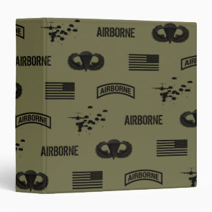 Airborne Pattern (Green) 3 Ring Binder