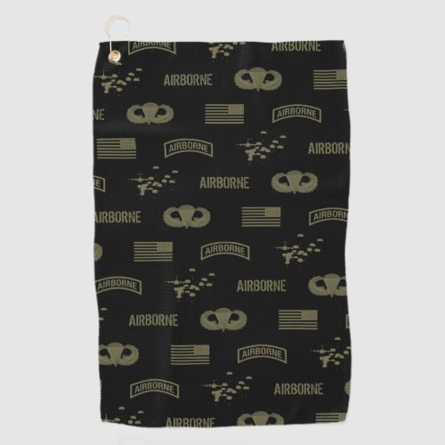 Airborne Pattern Green Golf Towel