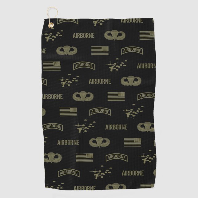 Airborne Pattern (Green) Golf Towel (Front)