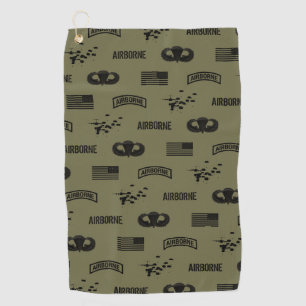 Airborne Pattern (Green) Golf Towel