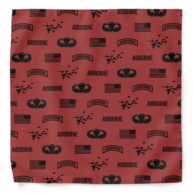 Airborne Pattern (Red) Bandana (Front)