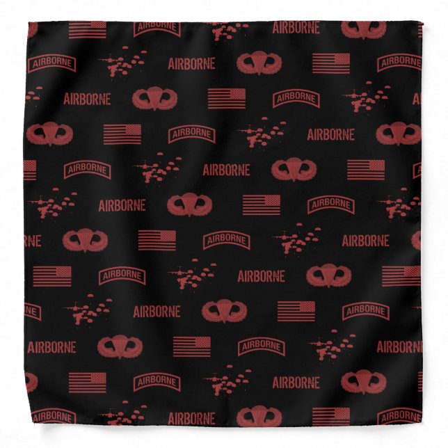 Airborne Pattern (Red) Bandana (Front)