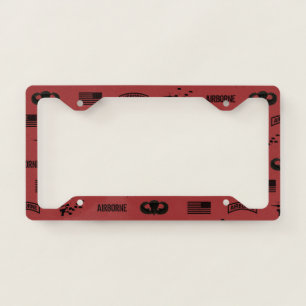 Airborne Pattern (Red) License Plate Frame