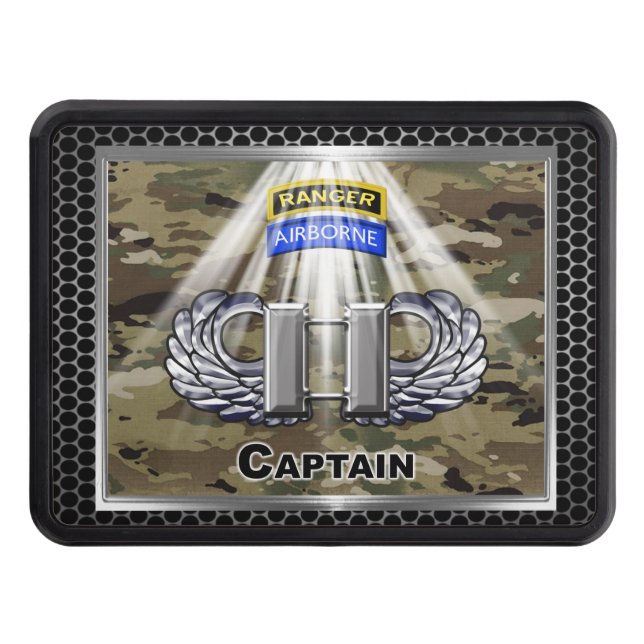 Airborne Ranger Captain Company Commander Hitch Cover (Front)