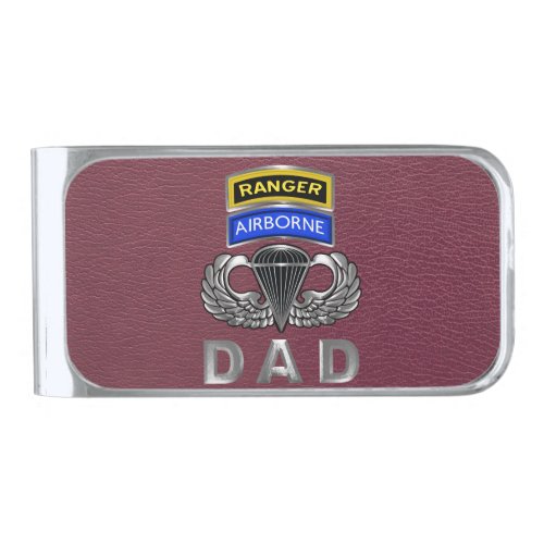  Airborne Ranger DAD Silver Finish Money Clip