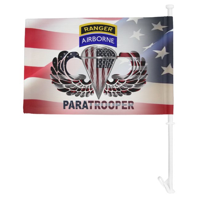 Airborne Ranger Jump Wings Car Flag (Back)